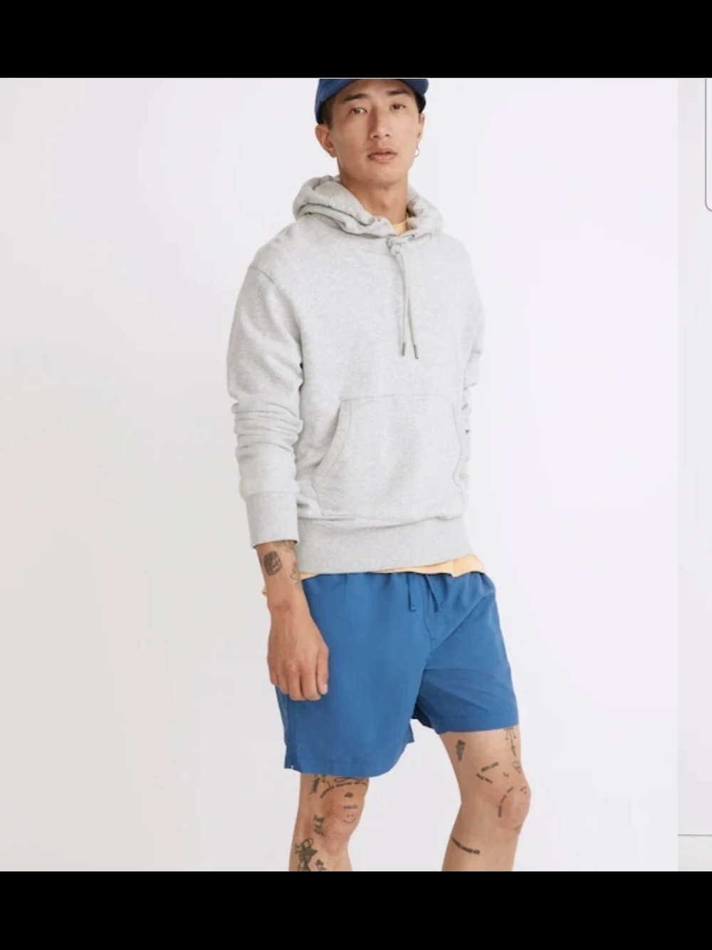NWT Madewell XXL Resourced Everywhere Blue Elastic Waist Drawcord Chino Shorts
